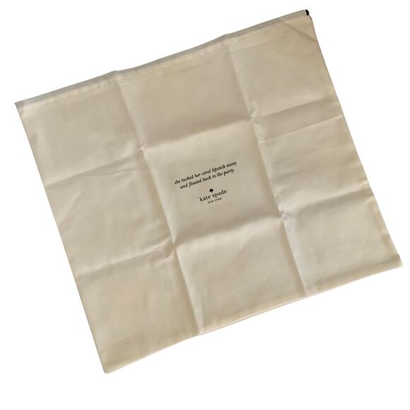Kate Spade Dust bag 19" x 17" White Drawstring Storage Bag with Black String - Picture 3 of 4